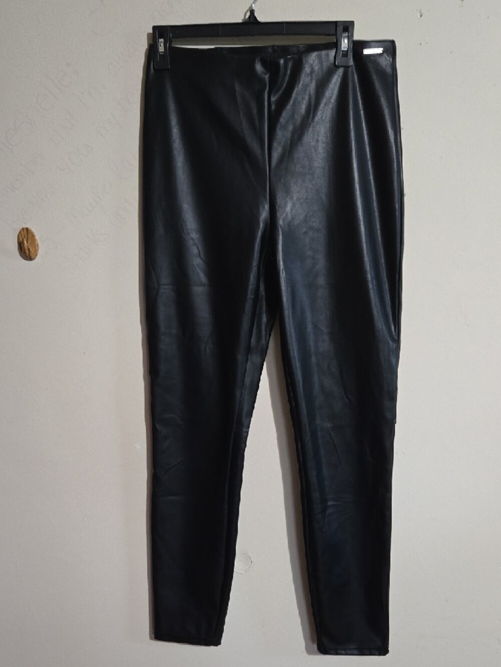Fabletics Vegan Leather Pants Hight Waisted Lined Flexible Edgy Form Fitting - Picture 3 of 15